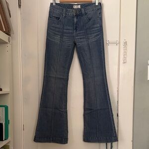 Free People Denim Flare Jeans in Classic Blue
